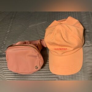 Lululemon Pink Fanny Pack & Lululemon Hat